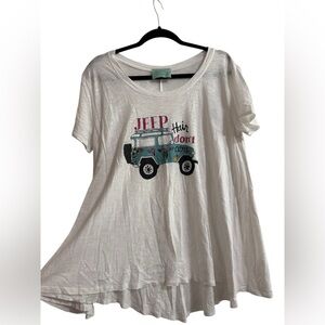 Judith March Jeep Hair Don’t Care Graphic Tee, Tunic, Oversized, flowy, boho